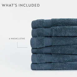 Casual Comfort Essential 6-Piece 100% Cotton Ultra Soft Washcloth Towel Set
