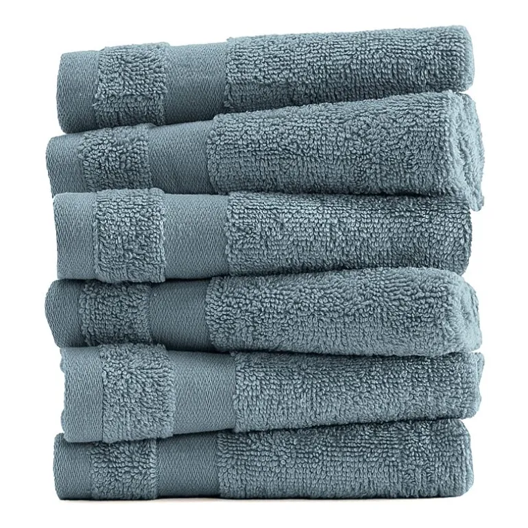 Casual Comfort Essential 6-Piece 100% Cotton Ultra Soft Washcloth Towel Set