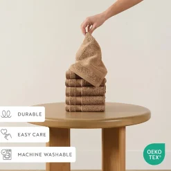Casual Comfort Essential 6-Piece 100% Cotton Ultra Soft Washcloth Towel Set