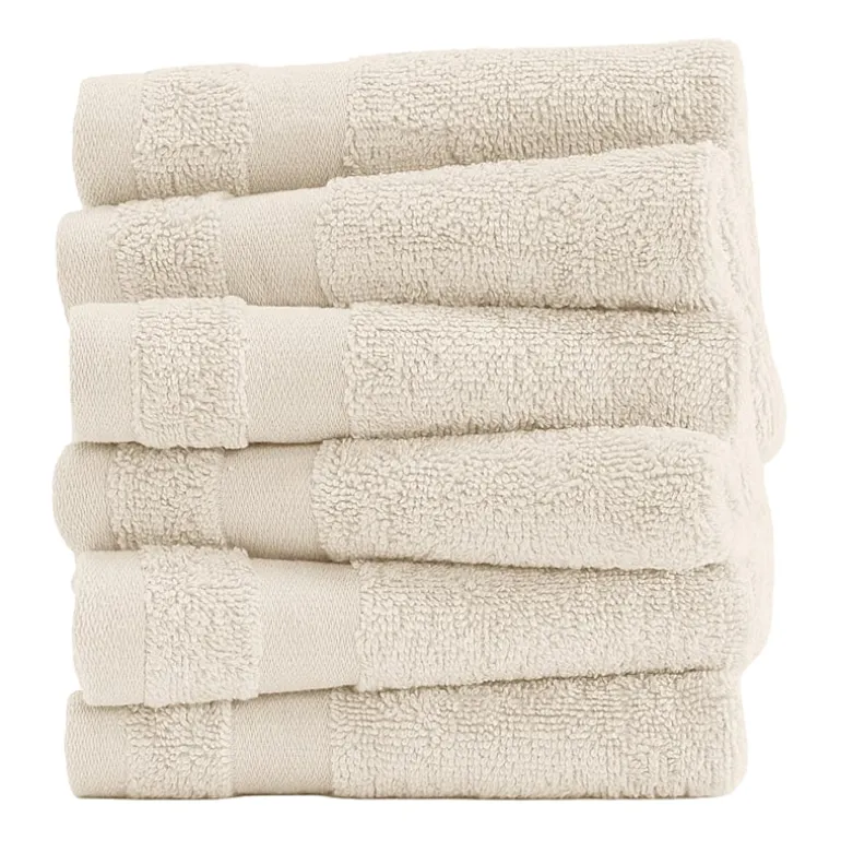 Casual Comfort Essential 6-Piece 100% Cotton Ultra Soft Washcloth Towel Set