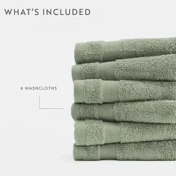 Casual Comfort Essential 6-Piece 100% Cotton Ultra Soft Washcloth Towel Set