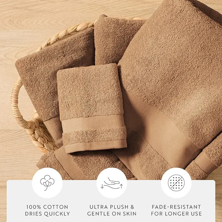 Casual Comfort Essential 6-Piece 100% Cotton Ultra Soft Washcloth Towel Set