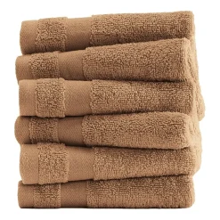 Casual Comfort Essential 6-Piece 100% Cotton Ultra Soft Washcloth Towel Set