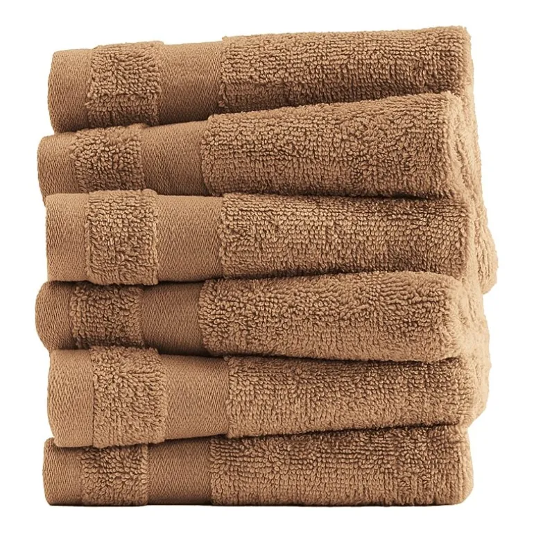 Casual Comfort Essential 6-Piece 100% Cotton Ultra Soft Washcloth Towel Set
