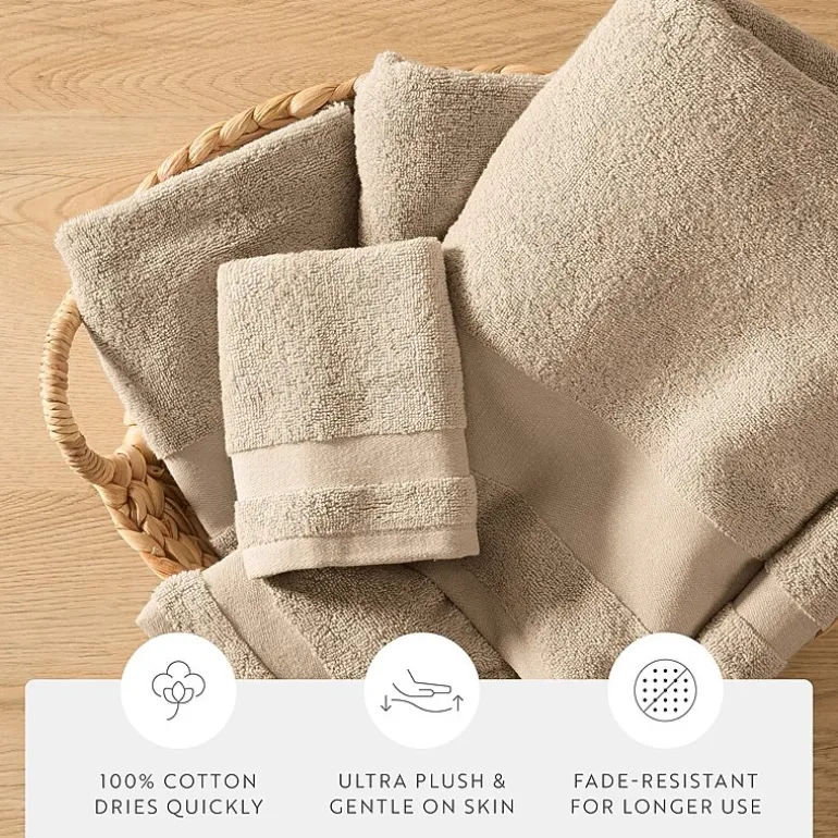 Casual Comfort Essential 6-Piece 100% Cotton Ultra Soft Washcloth Towel Set