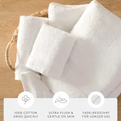 Casual Comfort Essential 6-Piece 100% Cotton Ultra Soft Washcloth Towel Set