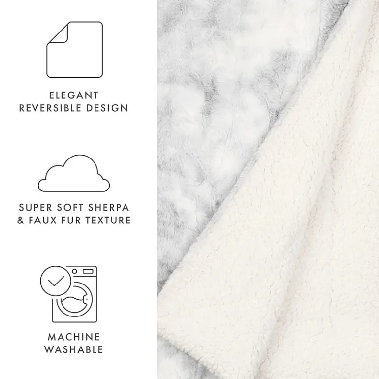 Casual Comfort Faux Fur Tie Dye Reversible Extra Weight Throw Blanket