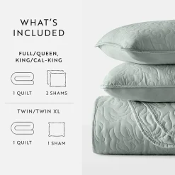 Casual Comfort Floral Stitch Quilt Set