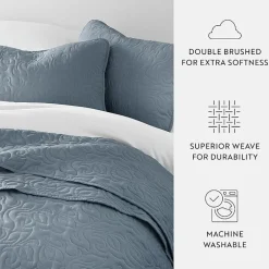 Casual Comfort Floral Stitch Quilt Set