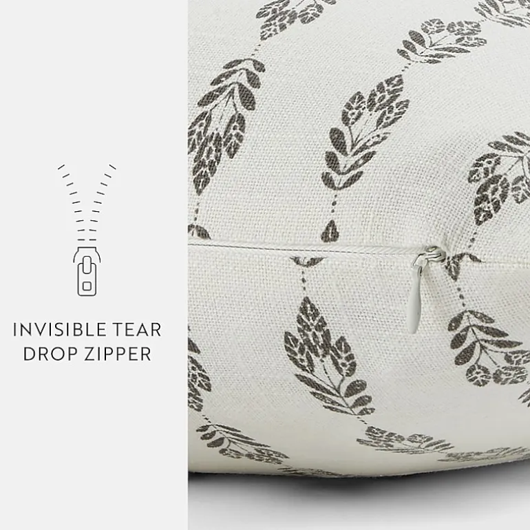 Casual Comfort Folk Leaves Cotton Square Throw Pillow