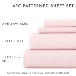 Casual Comfort Heart Pattern Deep Pocket Sheet Set