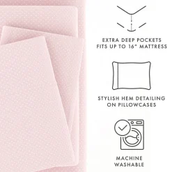 Casual Comfort Heart Pattern Deep Pocket Sheet Set