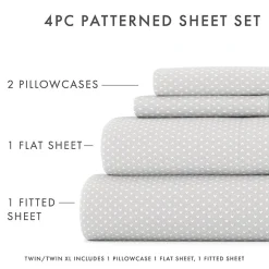 Casual Comfort Heart Pattern Deep Pocket Sheet Set
