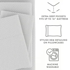 Casual Comfort Heart Pattern Deep Pocket Sheet Set