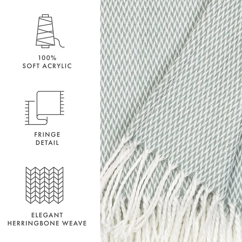 Casual Comfort Herringbone Lightweight Throw