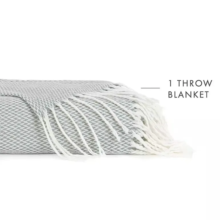 Casual Comfort Herringbone Lightweight Throw