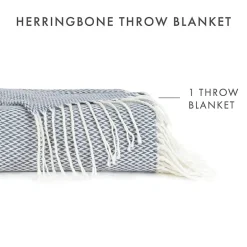 Casual Comfort Herringbone Lightweight Throw