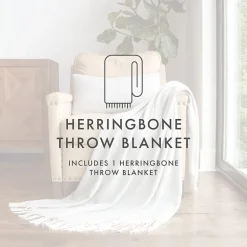 Casual Comfort Herringbone Lightweight Throw