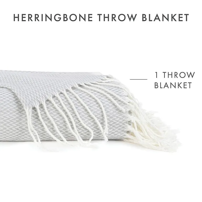 Casual Comfort Herringbone Lightweight Throw