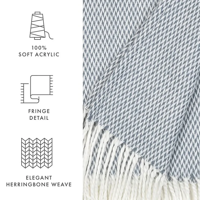 Casual Comfort Herringbone Lightweight Throw