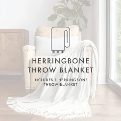 Casual Comfort Herringbone Lightweight Throw