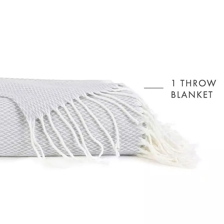 Casual Comfort Herringbone Lightweight Throw