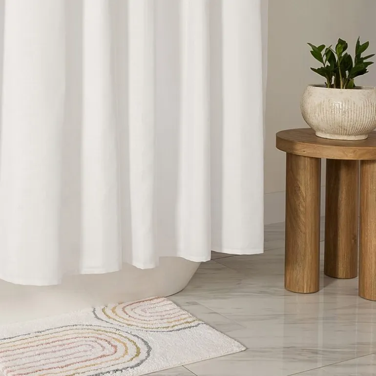 Casual Comfort Linen-Look Solid Shower Curtain