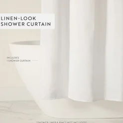 Casual Comfort Linen-Look Solid Shower Curtain