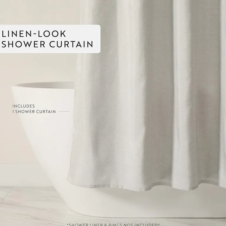 Casual Comfort Linen-Look Solid Shower Curtain