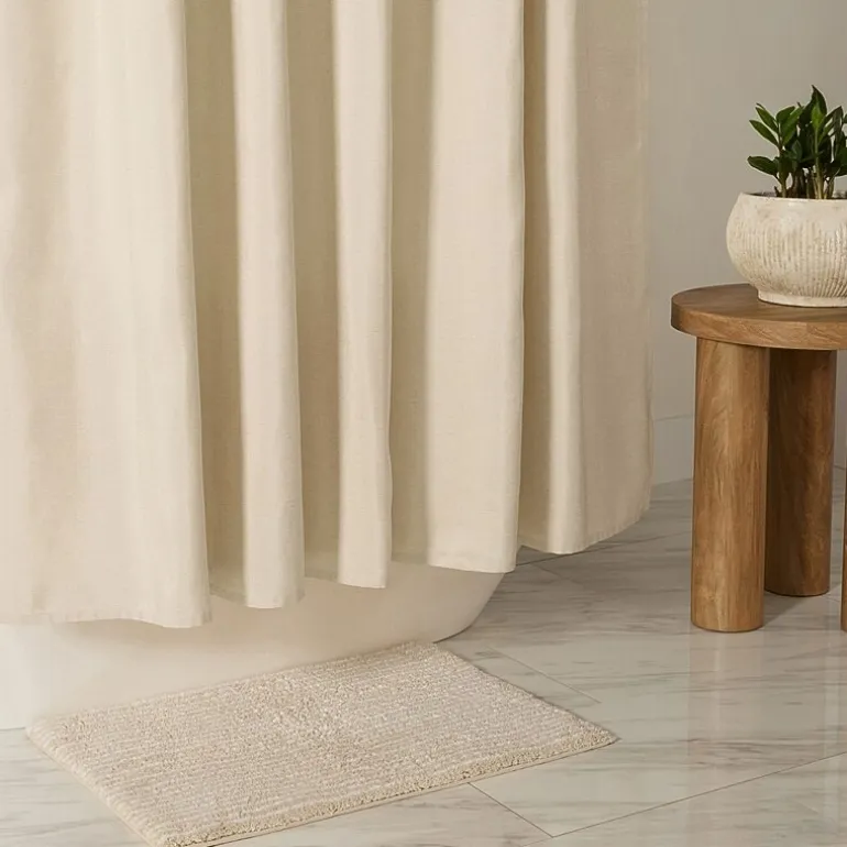 Casual Comfort Linen-Look Solid Shower Curtain