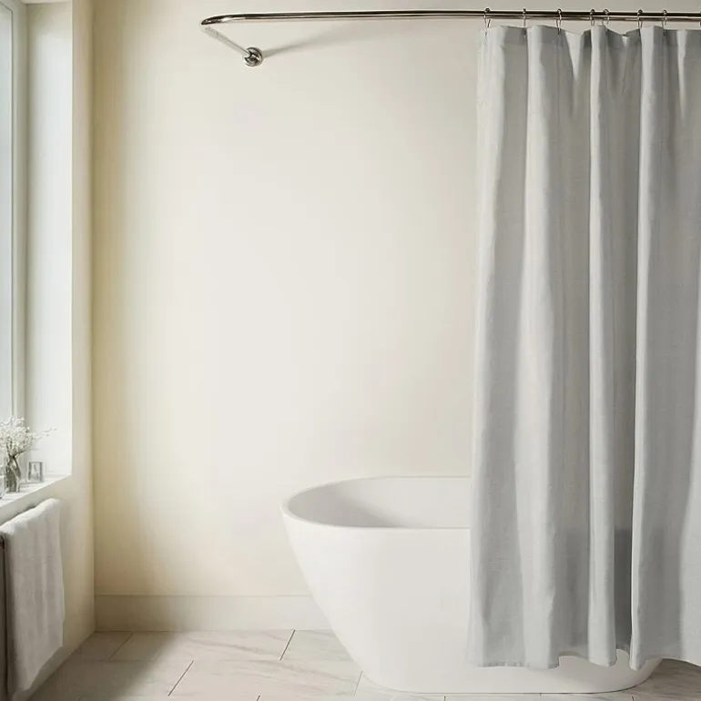 Casual Comfort Linen-Look Solid Shower Curtain