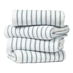 Casual Comfort 4-Pack Cabana Stripe Beach Pool Towels - 100% Absorbent Cotton, 35 X 65