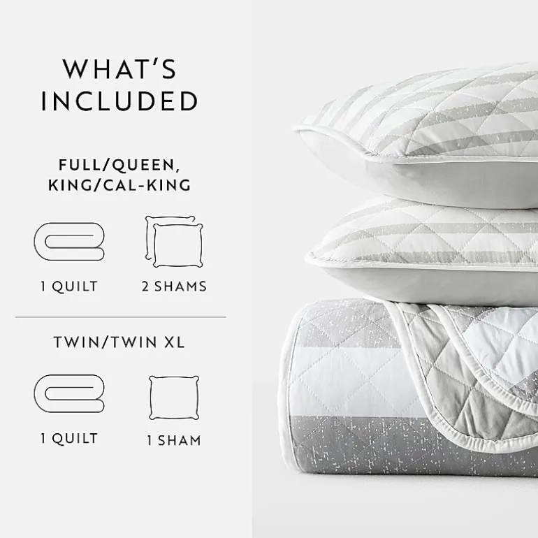 Casual Comfort Pattern Reversible Contemporary Lightweight 3 Pc. Quilt Set