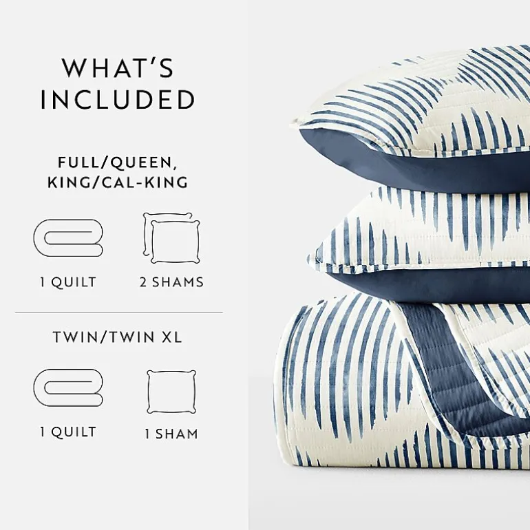 Casual Comfort Pattern Reversible Contemporary Lightweight 3 Pc. Quilt Set