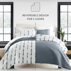Casual Comfort Pattern Reversible Contemporary Lightweight 3 Pc. Quilt Set
