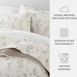 Casual Comfort Pattern Reversible Contemporary Lightweight 3 Pc. Quilt Set