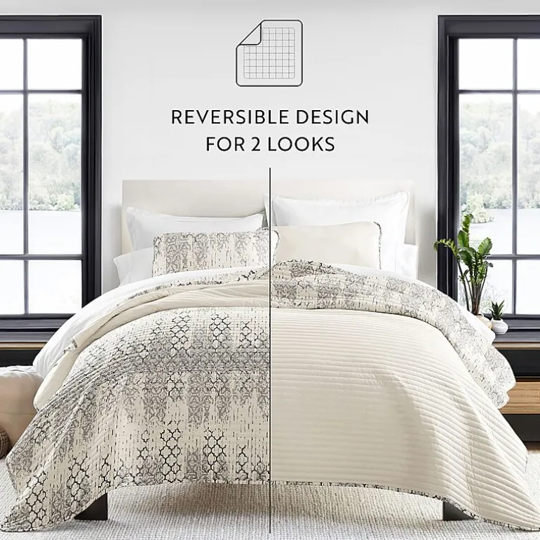 Casual Comfort Pattern Reversible Contemporary Lightweight 3 Pc. Quilt Set