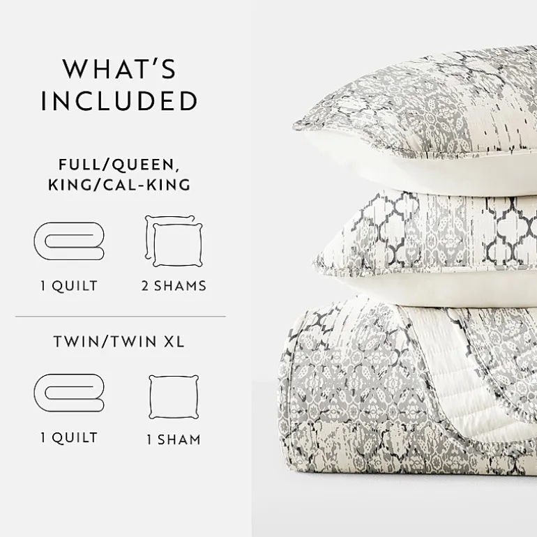 Casual Comfort Pattern Reversible Contemporary Lightweight 3 Pc. Quilt Set