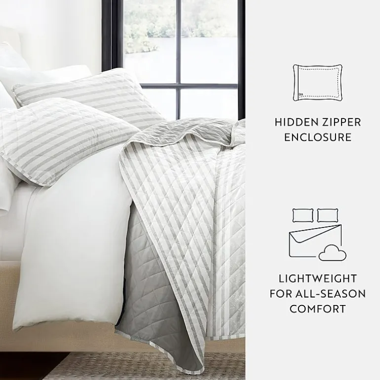 Casual Comfort Pattern Reversible Contemporary Lightweight 3 Pc. Quilt Set