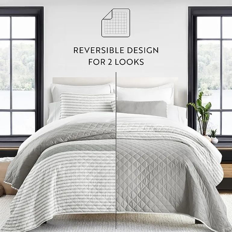 Casual Comfort Pattern Reversible Contemporary Lightweight 3 Pc. Quilt Set