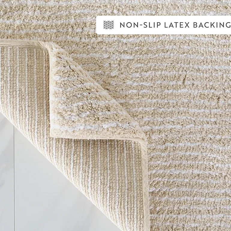 Casual Comfort Pinstripe Cotton Bath Rug