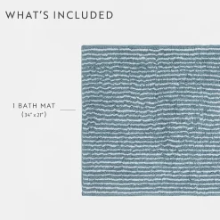 Casual Comfort Pinstripe Cotton Bath Rug