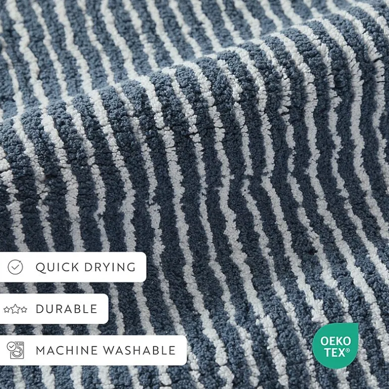Casual Comfort Pinstripe Cotton Bath Rug