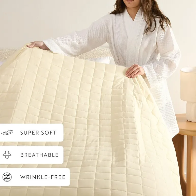Casual Comfort Premium Ultra Soft Square Pattern Quilted Coverlet Set