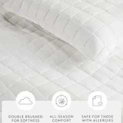 Casual Comfort Premium Ultra Soft Square Pattern Quilted Coverlet Set