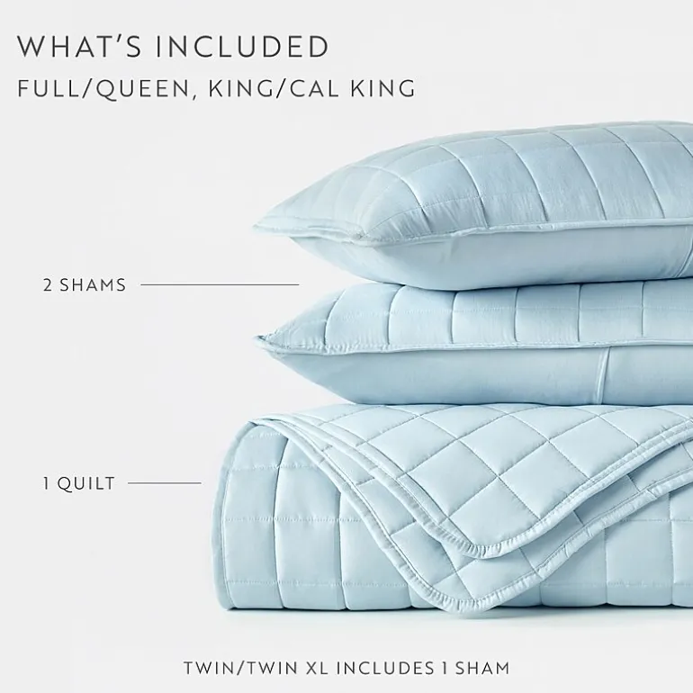 Casual Comfort Premium Ultra Soft Square Pattern Quilted Coverlet Set