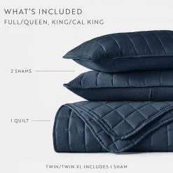 Casual Comfort Premium Ultra Soft Square Pattern Quilted Coverlet Set