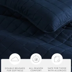 Casual Comfort Premium Ultra Soft Square Pattern Quilted Coverlet Set