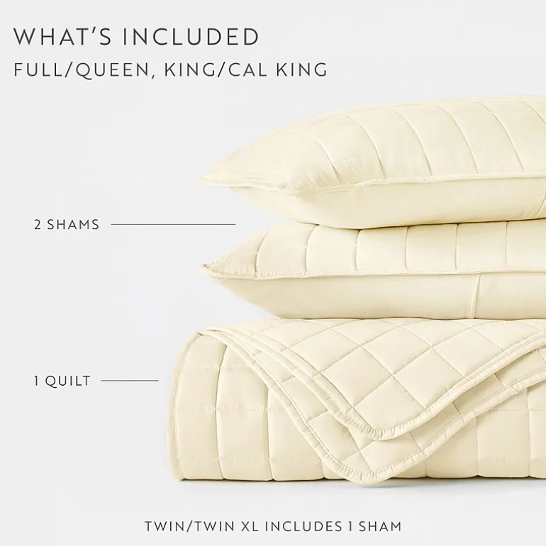 Casual Comfort Premium Ultra Soft Square Pattern Quilted Coverlet Set