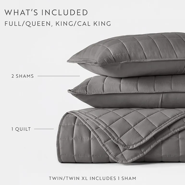 Casual Comfort Premium Ultra Soft Square Pattern Quilted Coverlet Set